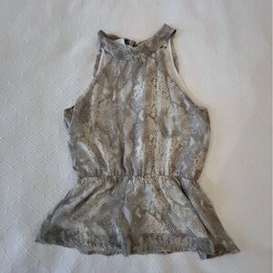 Gilli Snake Print Sleeveless Halter Tie Blouse